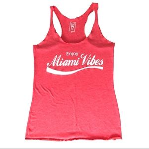 Red ‘Enjoy Miami Vibes’ Racer Back Shirt